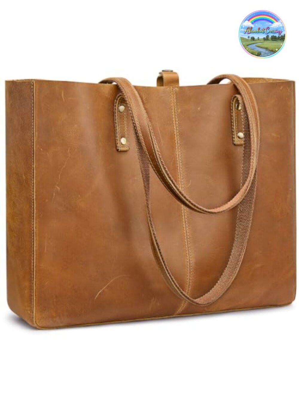 Vintage Crazy Horse Leather Shoulder Tote Bag Women Work Purse